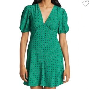 Staud Mila Crepe Mini Dress Green